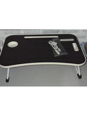 Foldable Lap Desk, Integrated USB Hub, Mini LED Lamp, Cooling Fan